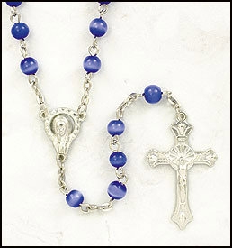 Dark Blue Cat-Eye Rosary